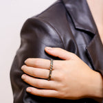 Dark Striped Double Ring